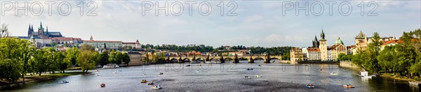 Vltava river with Charles Bridge