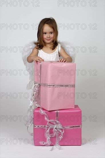 Girl dressed as angel