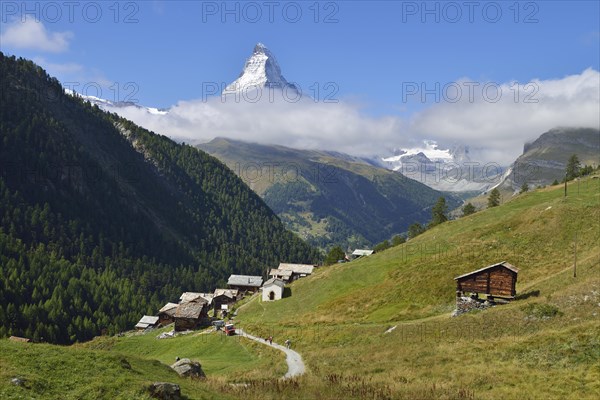 Matterhorn with Findeln village in the foreground