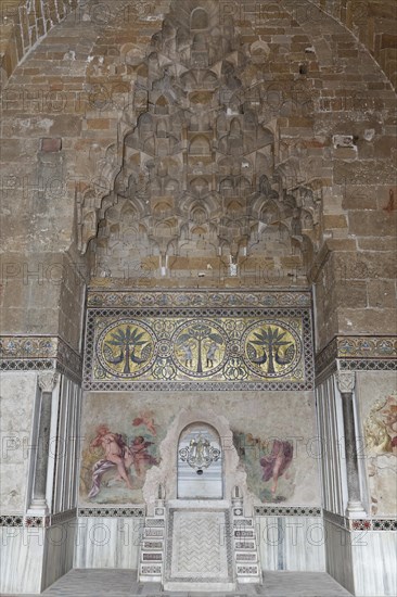 Niche with muqarnas and mosaics in the audience hall