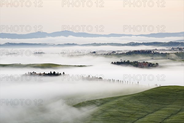 Fog in the valleys of the Crete Senesi