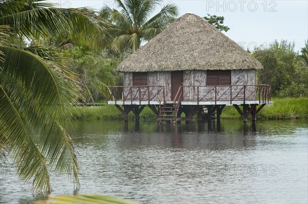 Stilt house in the lake of Lago de Tesoro