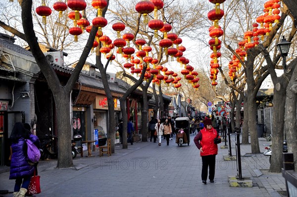 Street scene in a hutong community in the city centre