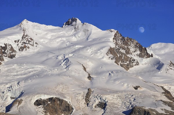 Moonrise over Monte Rosa with Dufour Peak