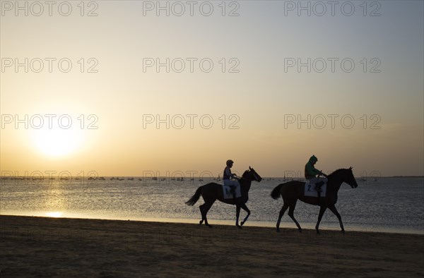 Riders riding towards the starting gate