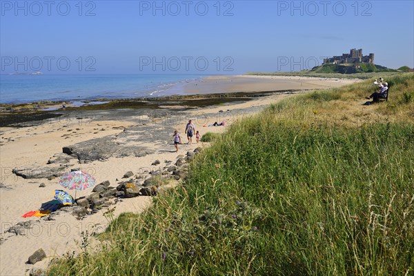 Bamburgh Castle on the coast