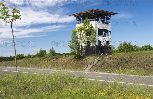 Old border tower on country raod