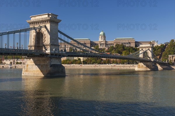 Castle Hill with Hungarian National Gallery and Chain Bridge over the Danube