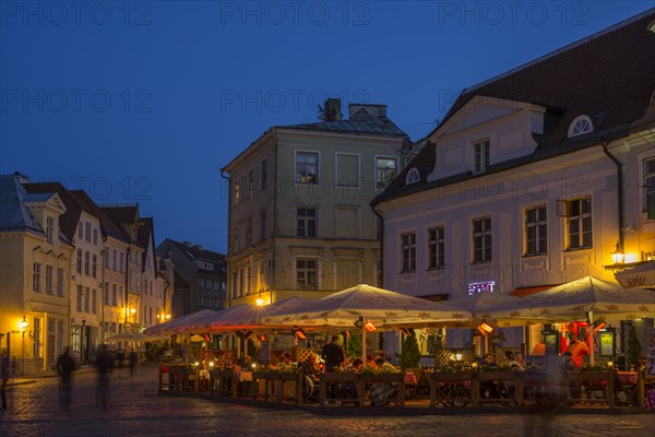 Restaurant on Town Hall Square in the evening