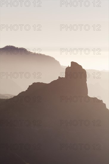 View from Cruz de Tejeda towards Roque Bentayga near Tejeda