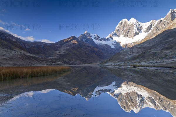 Reflection of the mountain peaks in Laguna Mitucocha