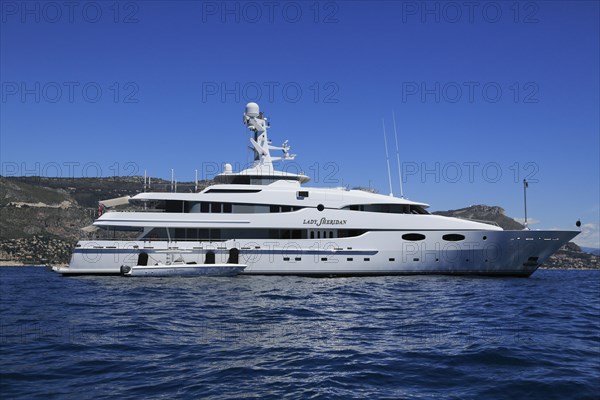 Abeking & Rasmussen motor yacht Lady Sheridan at anchor in front of Eze Bord de Mer