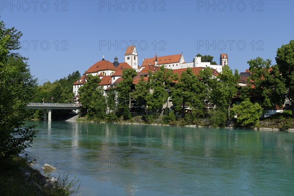 Former St. Mang's Abbey with the Hohe Schloss Castle above the Lech River