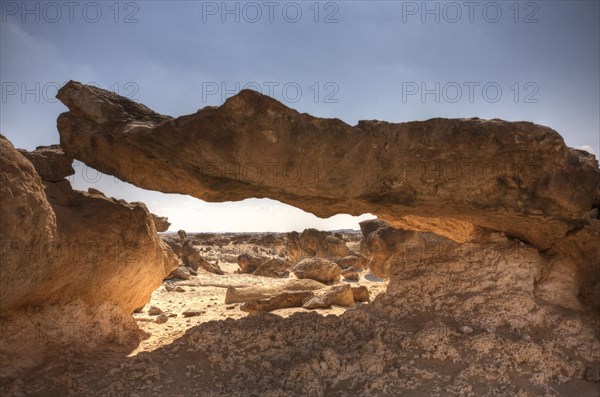Rock Garden or Duqm Stone Park in the evening light