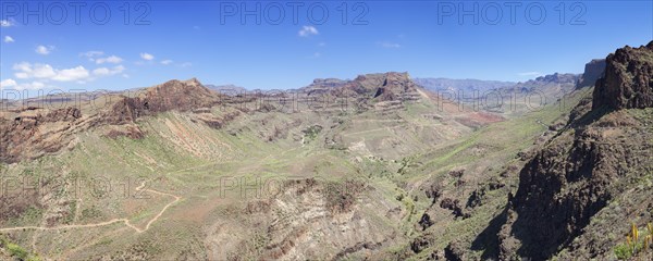 View from the Mirador de Fataga of Mt Barranco de Fataga
