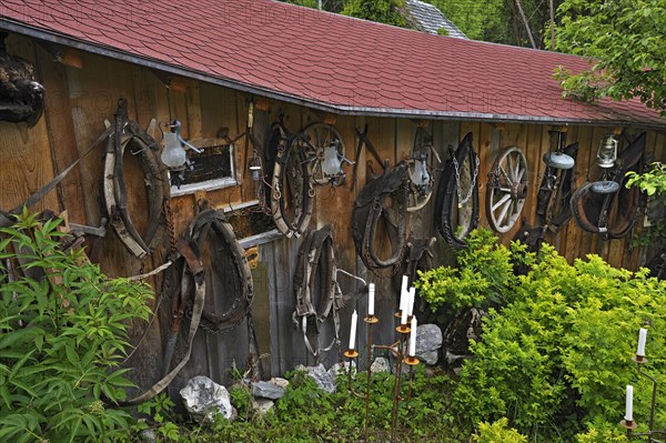 Various yokes on the Carriage Museum