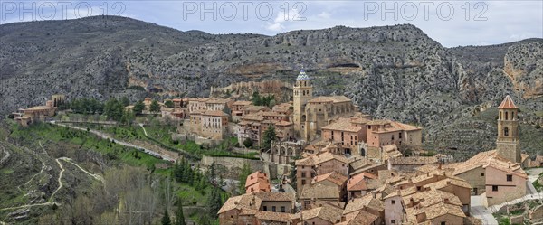 Cityscape with cathedral and castle