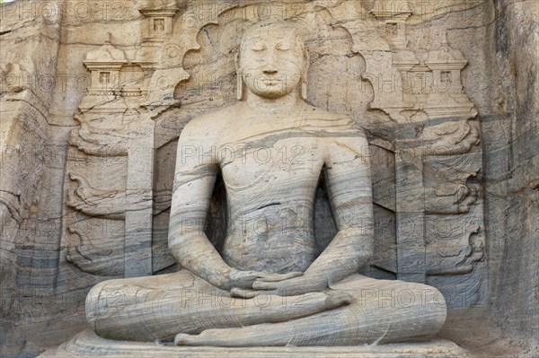 Rock relief of Buddha in a meditation posture
