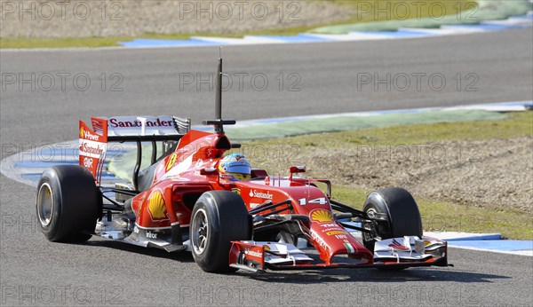 Fernando Alonso in the Ferrari F14 T