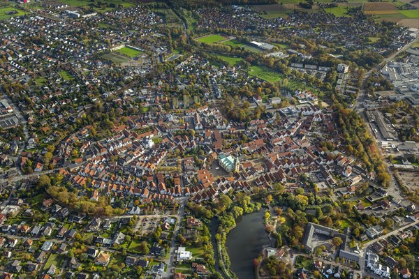 Overview of Wiedenbruck with St. Aegidius Church and the Franciscan Monastery of Wiedenbruck