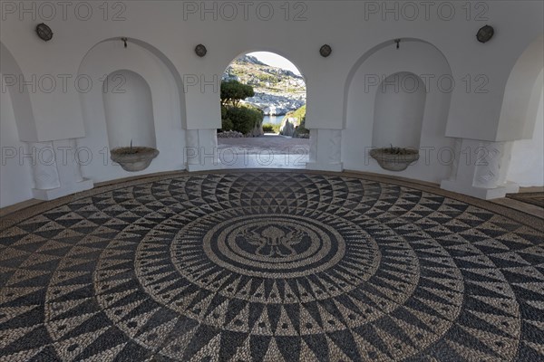 Pavilion with pebble mosaic
