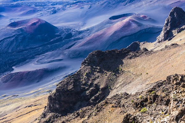 Volcanic crater landscape at the summit of Haleakala Mountain