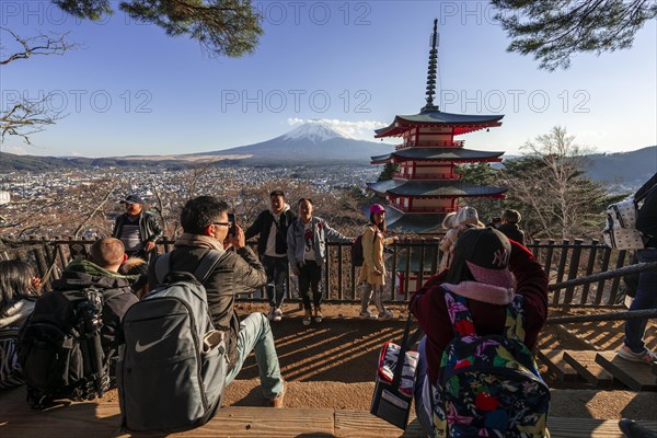 Tourists at a viewpoint