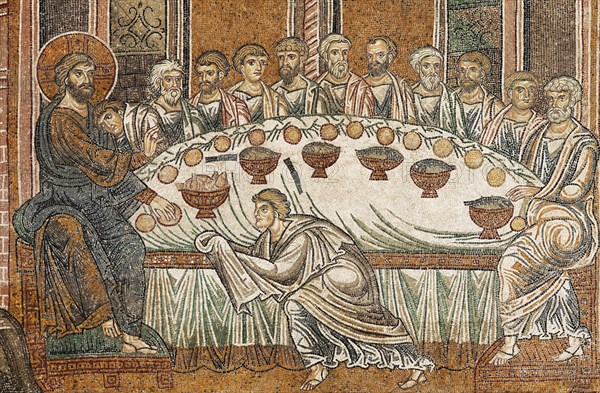Jesus and his disciples during the Last Supper