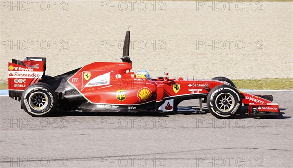 Fernando Alonso in the Ferrari F14 T