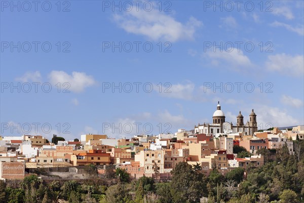 View of the town with the church of San Sebastian