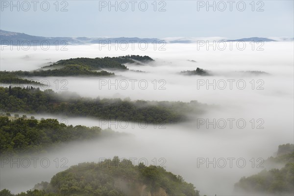 Fog in the valleys of the Crete Senesi