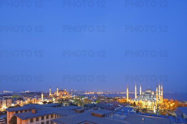 City panorama with the Hagia Sophia and the Blue Mosque