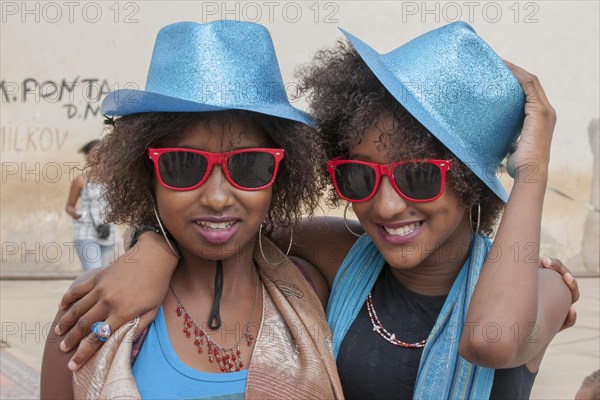 Members of a carnival club in the slums of Ribeira Bote
