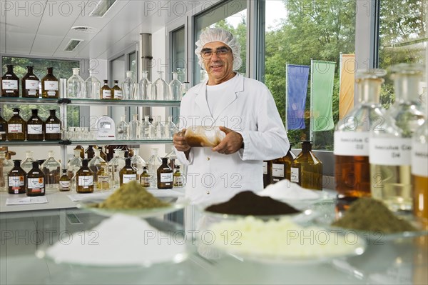 In the laboratory for homeopathic dilutions or potentiation of an anthroposophic pharmaceutical company