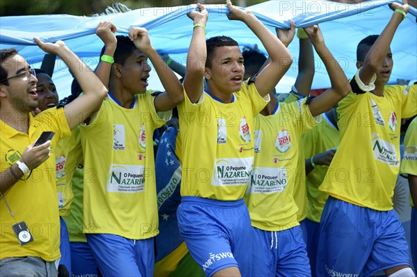 Team from Brazil entering the stadium