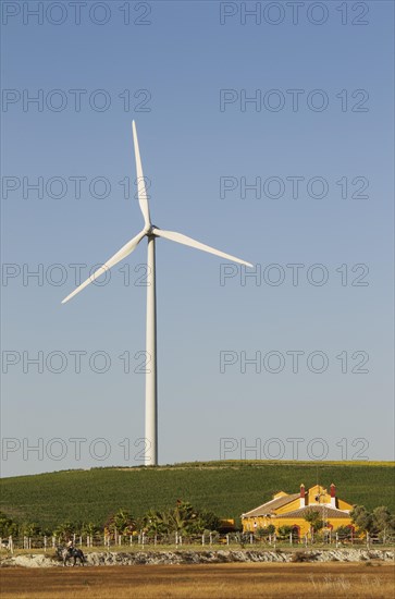 Andalusian country estate in front of a windmill