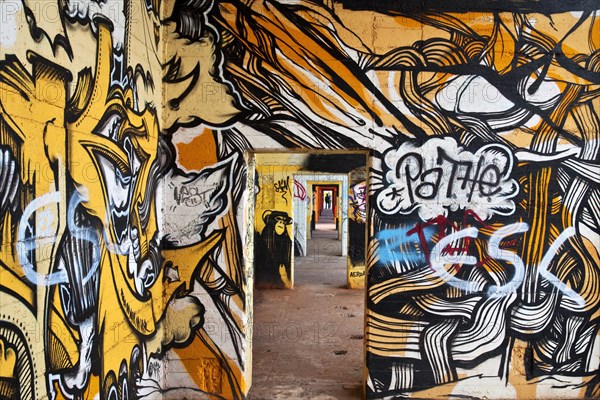 Graffiti wall in the Rhine Park