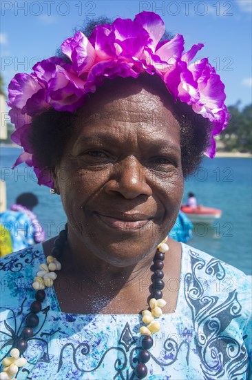 Elderly women in colourful dress