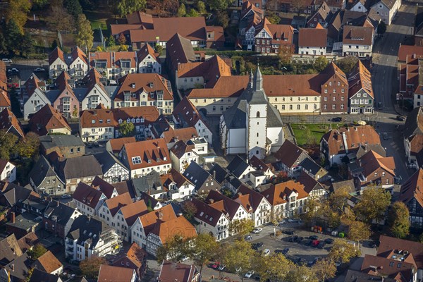Aerial view of Weidenbruck with the Franciscan Monastery of Wiedenbruck