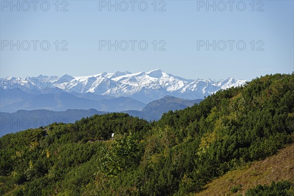 Mt Grossvenediger across Mt Fellhorn from Mt Hochfelln