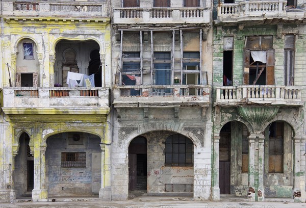 Rundown facades on the Malecon esplanade