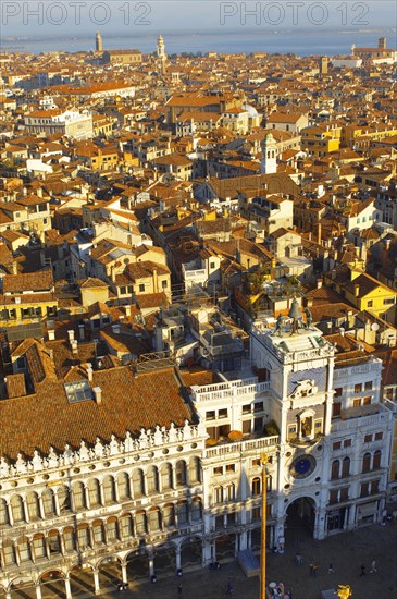 View of the renaissance clock tower of Torre dell' Orologio