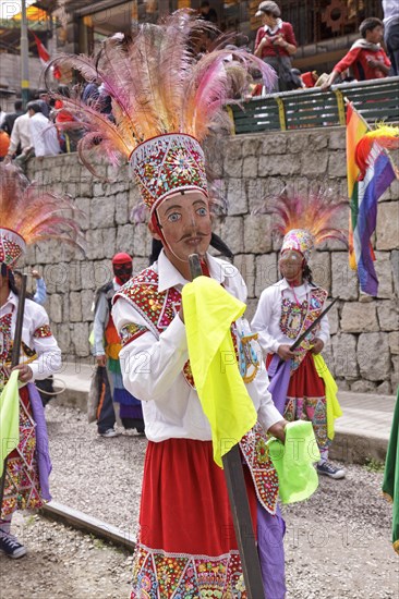 Traditional parade in Aguas Calientes