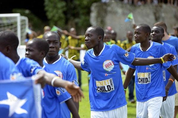 Team from Liberia entering the stadium