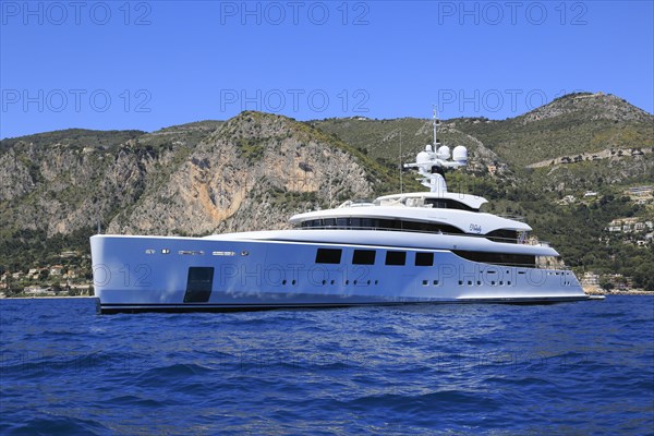 Benetti motor yacht Nataly at anchor in front of Eze Bord de Mer