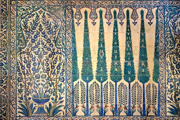 Decorative tiled panels of the Harem in the Topkapi Palace