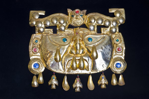 Golden pre-Columbian Inca mask
