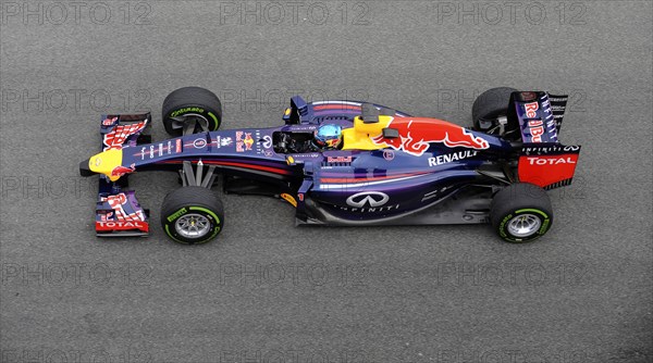 Sebastian Vettel in the Red Bull RB10