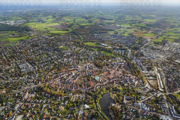 Overview of Wiedenbruck with St. Aegidius Church and the Franciscan Monastery of Wiedenbruck