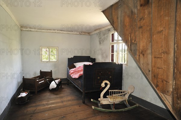 Children's bedroom of a half-timbered farmhouse